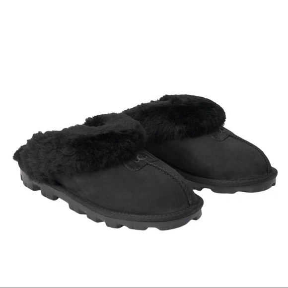 Ugg Coquette Slippers Shearling Fur Mules Slides In Black size 9 - Picture 13 of 13